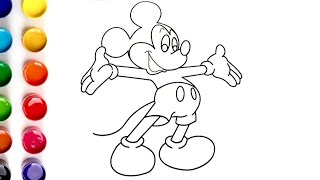 Fill Colors in the Mickey Mouse fan art Drawing Mickey mouse fan art Coloring Learn how to paint