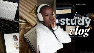 study vlog 🍂 busy uni days, productive midterm study prep, exam motivation, late night studying