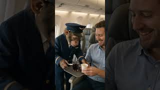 Monkey Steward Serving Drinks on an Airplane 🐒✈️ | Funny Video #Shorts