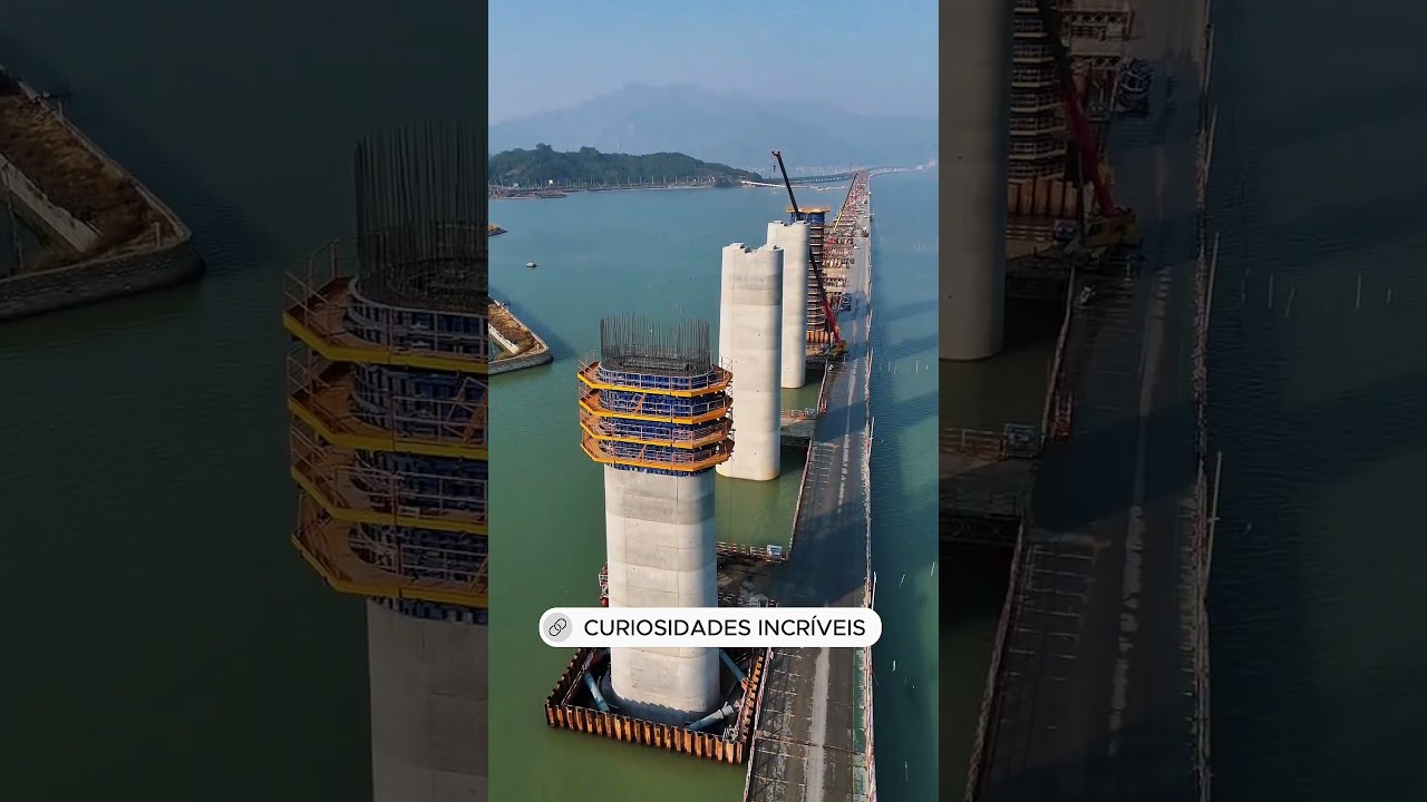 O Truque da Engenharia Para Construir Pilares de Ponte na Água #curiosidades #shorts
