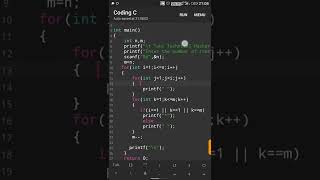 #56 Hollow Inverted Mirrored Right triangle Star pattern in c for beginners #cprogramming #shorts