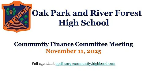Community Finance Committee Meeting - November 11, 2025