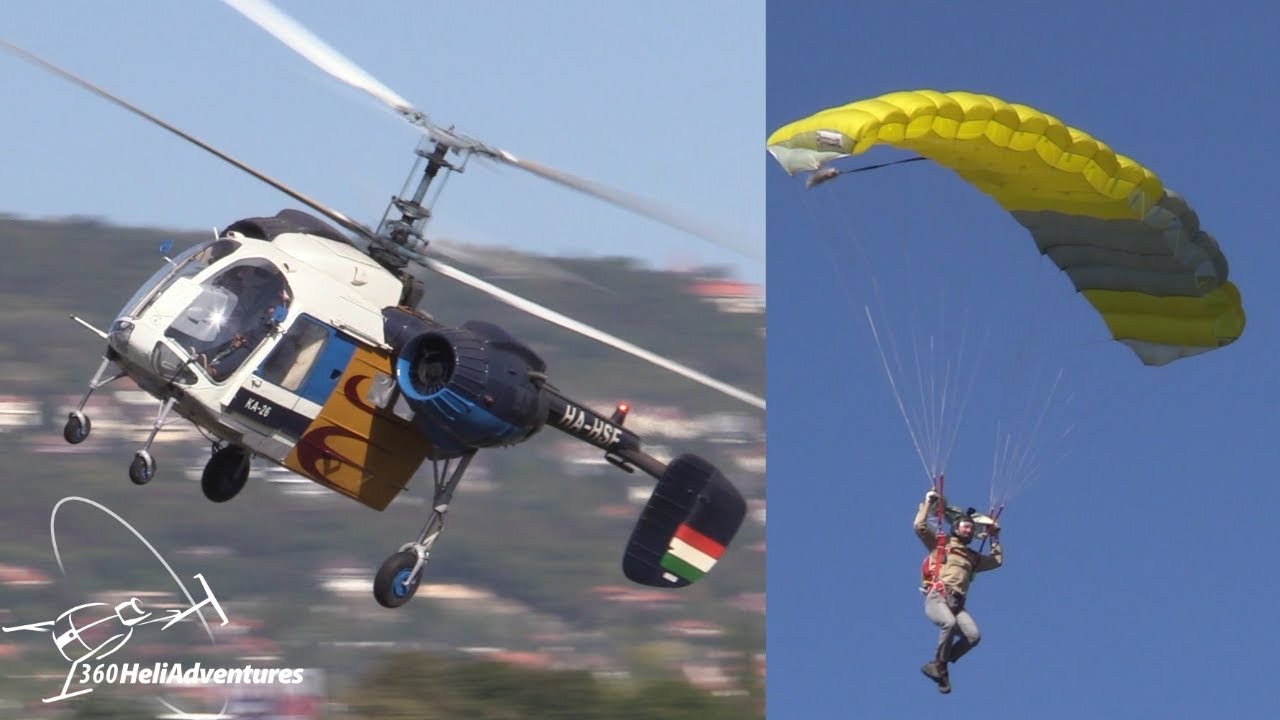 Parachuting from a Kamov Ka-26 helicopter