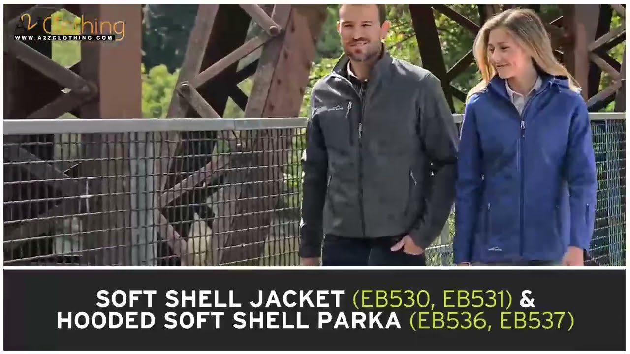 Eddie Bauer EB536 Mens Hooded Soft Shell Parka -  Logo Embroidery & Screen Printing Services