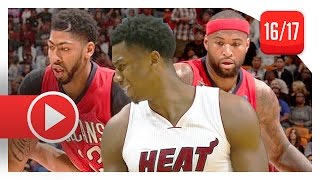 Hassan Whiteside vs Anthony Davis & DeMarcus Cousins Highlights (2017.03.15) - CLASH of the TITANS