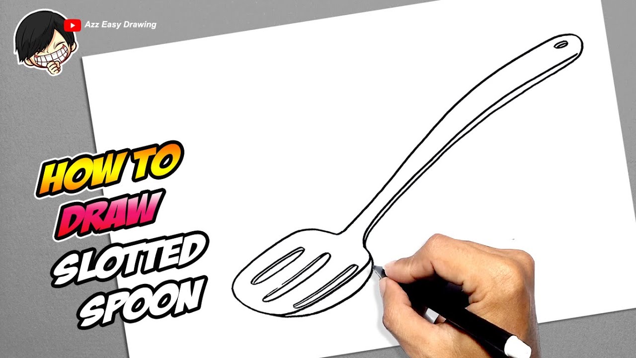 How to draw Slotted Spoon YouTube