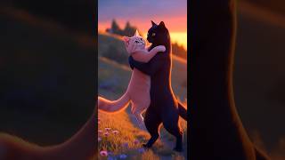 A Black Cat And Pink Cat Love Story -O2D