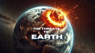 Four threats that Earth faces, each of which could lead to the extinction of humanity.