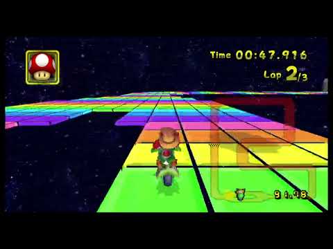 SNES Rainbow Road (MK7) | 01:18.494 | Rooshi | Mario Kart Wii Deluxe 7.