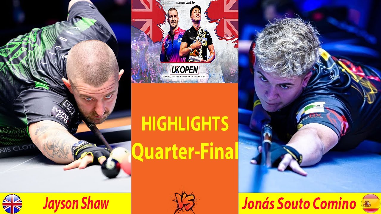 Image of video the HIGHLIGHTS Quarter-Final | Jayson Shaw vs Jonás Souto Comino | 2025 UK OPEN POOL CHAMPIONSHIP 6