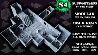 Down The Drain - 55 Supportless Modular Dungeon Tiles