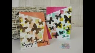 Embossing with stencils through a  die cutting machine