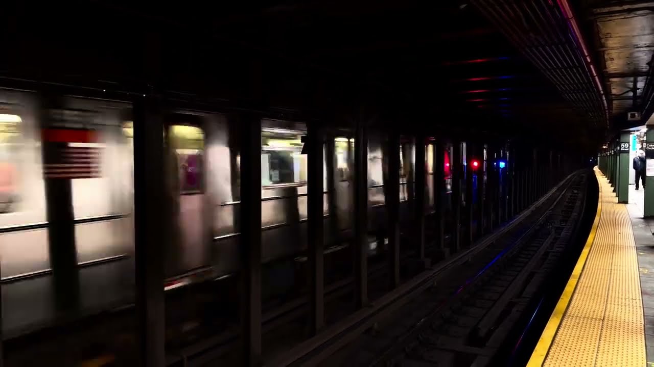 MTA New York City Subway Bombardier R142/R62A & Kawasaki R62 1, 2 & 3 Trains @ 59 St-Columbus Cir.