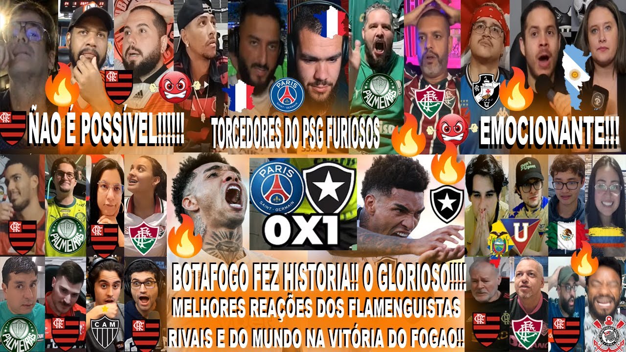REAÇÕES DOS FLAMENGUISTAS RIVAIS E DO MUNDO AO BOTAFOGO 1X0 PSG COM GOL DO IGOR JESÚS - HISTÓRICO!!
