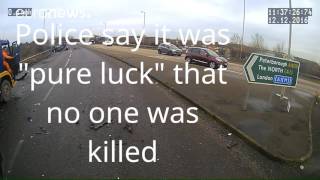 UK drunk driver launches car, and her 19-month-old child, over roundabout