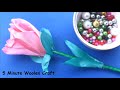 DIY/how to make satin ribbon flowers tulips | Diy easy satin ribbon flower tulips