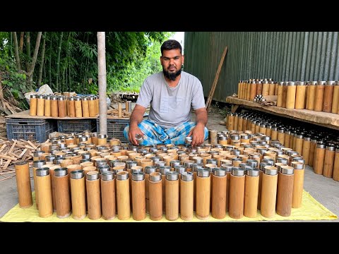 Premium Bamboo Water Bottle Making Complete Process | How Beautiful Bamboo Bottles Are Made