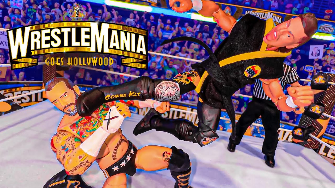 CM Punk vs Stage Creator Action Figure Match! WrestleMania Hollywood