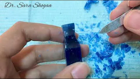 Carving of the upper central incisor (step 3 / sur...