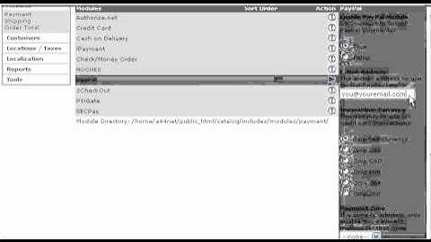 Adding payment modules in osCommerce
