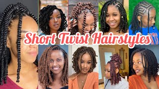 ‼️Best Short Twist Hairstyles For Black Women🔥#braids