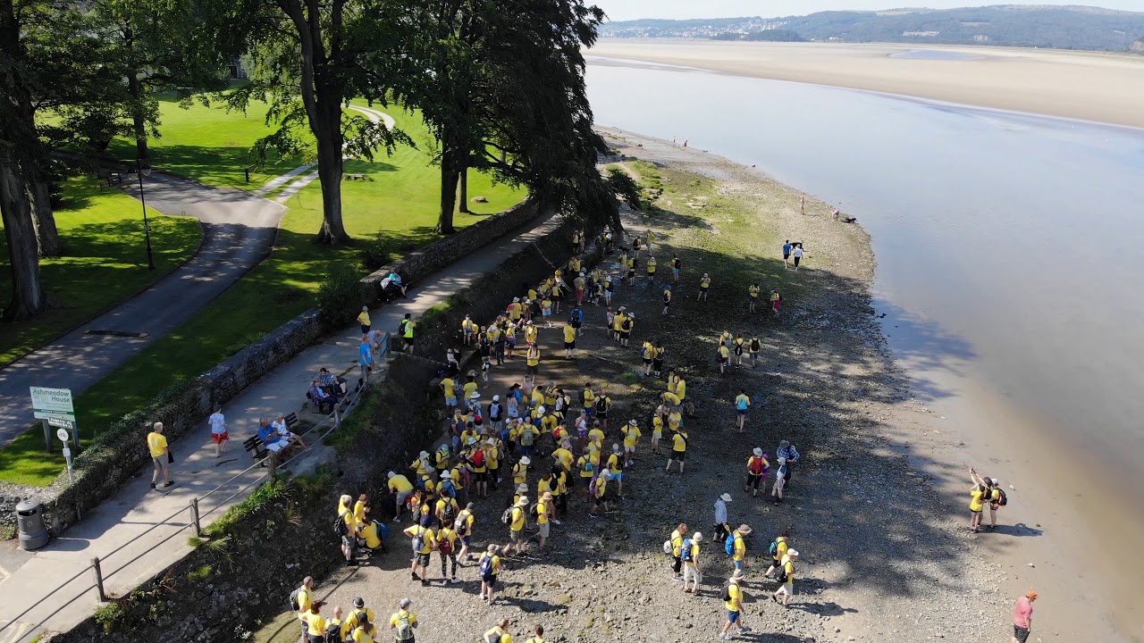 Morecambe Bay Walk filmed by 4k Drone with Galloway's Society for the