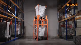 Modulare Big-Bag-Entleerstation von INDUS – anpassbar auf 88–318 cm mit vielfältigen Add-ons
