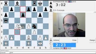 5 minute chess #488: IM Greg Shahade vs IM Nikolay Noritsyn