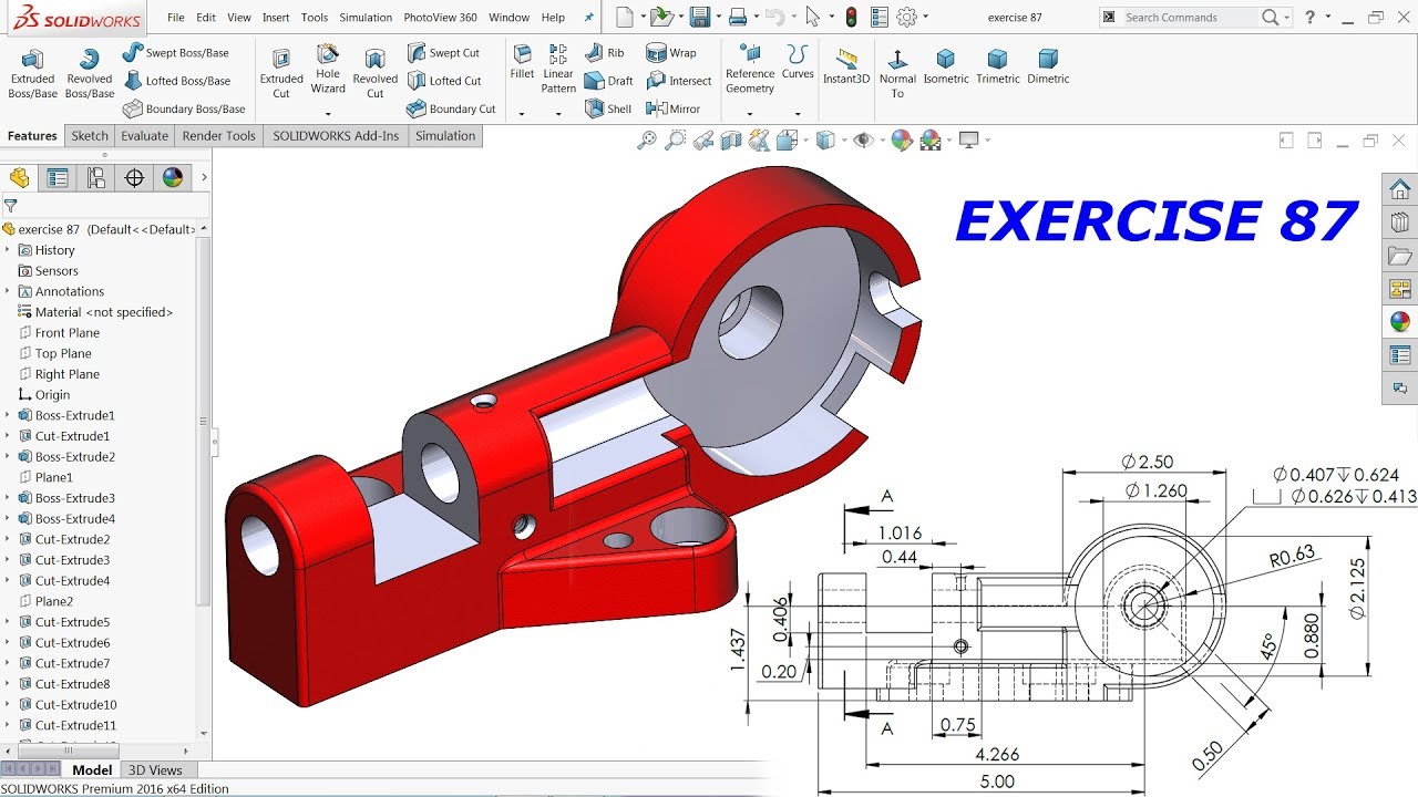 Solidworks Advanced Tutorial Exercise 87 Youtube Solidworks Solidworks Tutorial Digital Illustration Tutorial