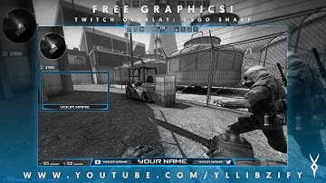 Free Graphics: Photoshop Twitch video overlay: "CS:GO Sharp" template #8 @YLLiBzify