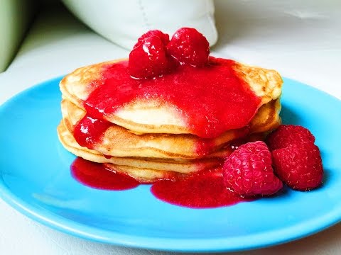 fluffige BUTTERMILCH-PANCAKES mit Blaubeeren | American Pancakes | schnell und einfach. 