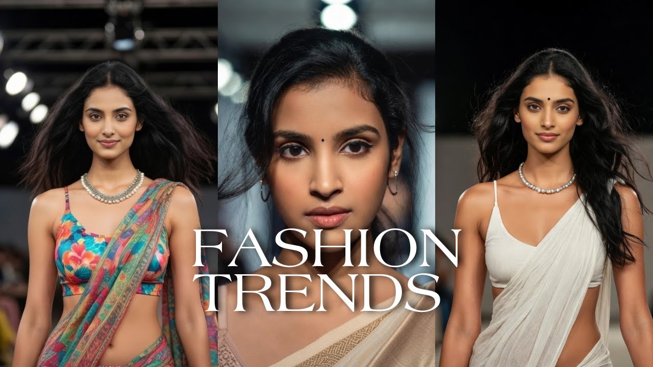 Elegant Saree Ramp Walk 🔥 Hip Torso Runway Moves  Bright Lights & Crowd Cheers