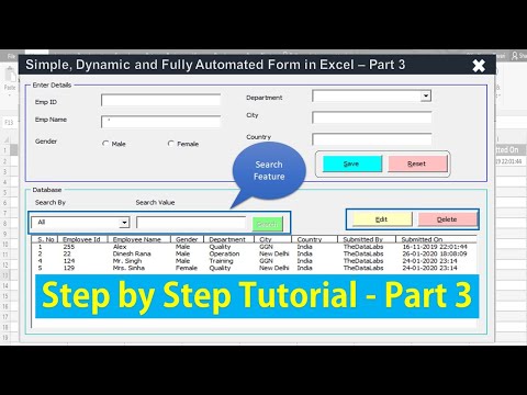 Fully Automated Data Entry Form - Part 3 (Search and Filter Features)