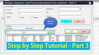 Fully Automated Data Entry Form - Part 3 (Search and Filter Features)