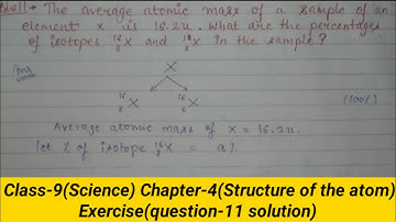 Class-9||Science||Chapter-4||Structure of the atom||Exercise Q. -11||Solution||