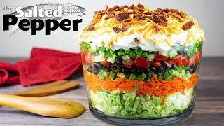 Make Ahead Layered Salad ~ Perfect for Parties & Potlucks!