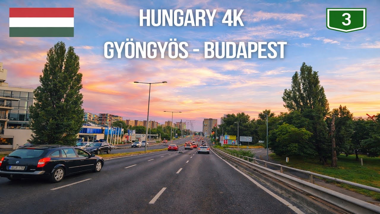 Driving in Hungary from Gyöngyös to Budapest on main road 3