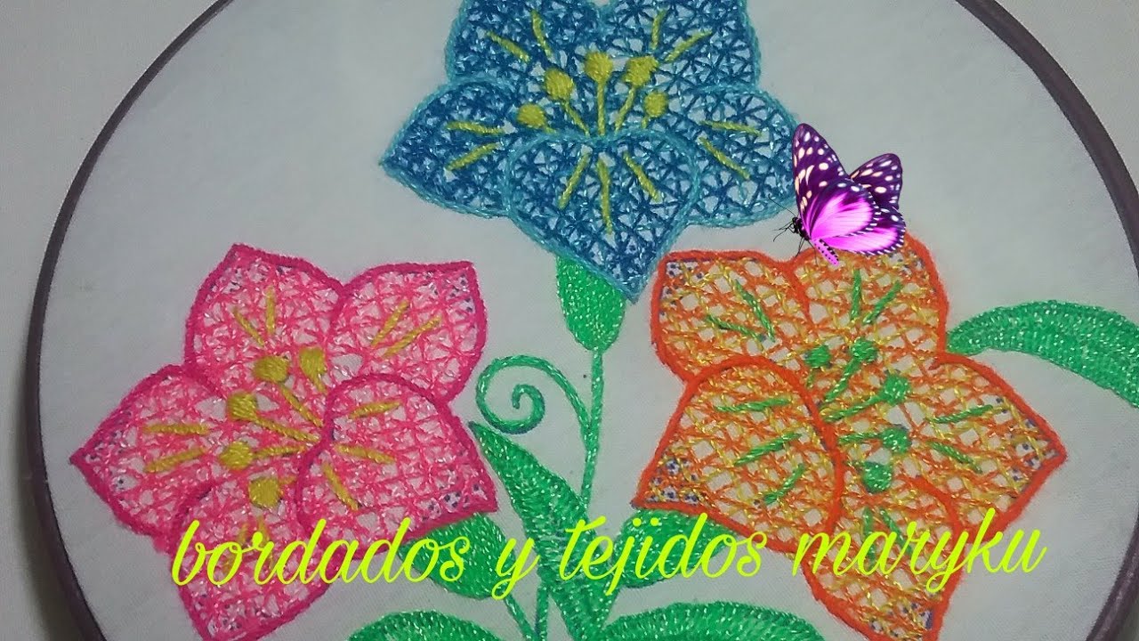 PUNTADA SENCILLA PARA FLORES