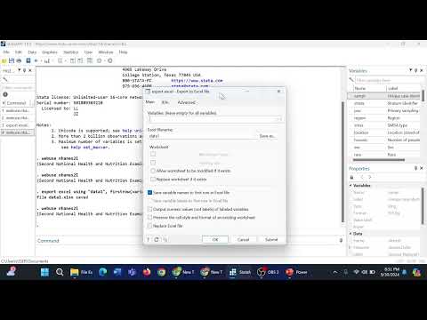 How to export STATA file into Excel