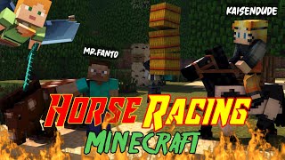 First Ever Horse Racing in Minecraft PE / Mobile with PsychoPiyush | Minecraft PE | KaisenDude screenshot 4