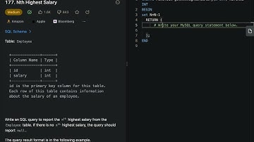 Leetcode Database 177. Nth Highest Salary, Medium, SQL