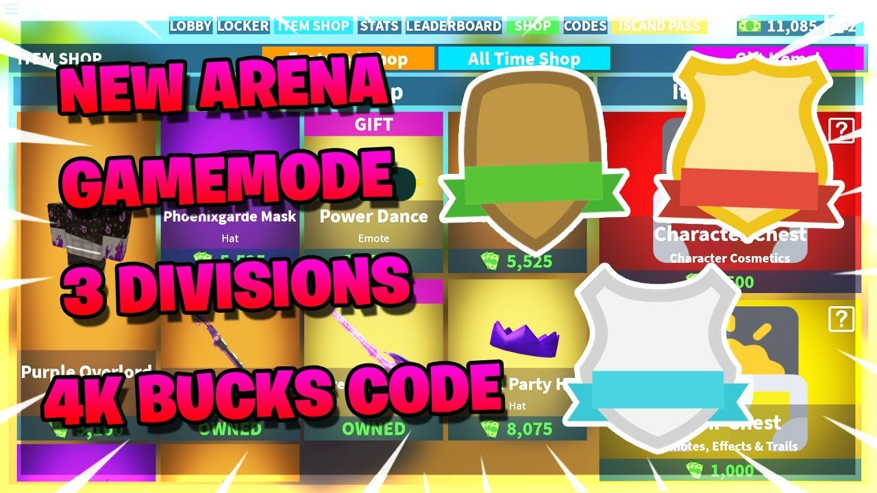New Arena Gamemode 3 Divisions 4k Bucks Code Roblox Island Royale Youtube - fortnite battle royale vs roblox island royale ÑÐ¼Ð¾Ñ‚Ñ€ÐµÑ‚ÑŒ