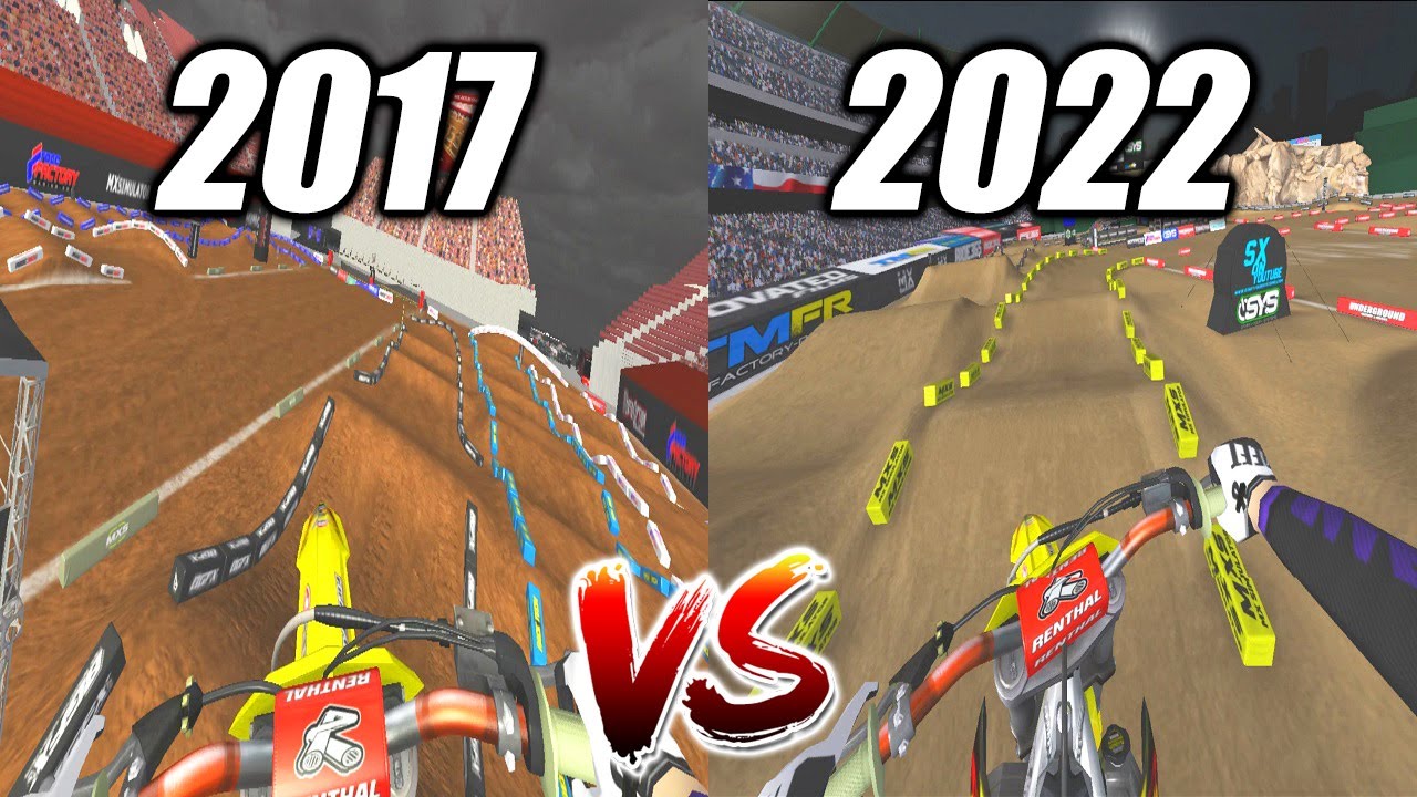 MX Simulator 2022 vs 2017 rF Supercross Tracks