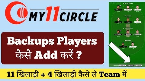 My11circle Backups Players add kase kare | How To Add Backups Players in T20 Team My11circle | MSM