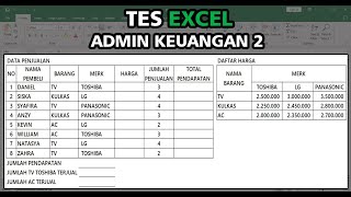 Tes Excel Admin Keuangan 2 | Latihan Soal Excel untuk Tes Kerja Keuangan