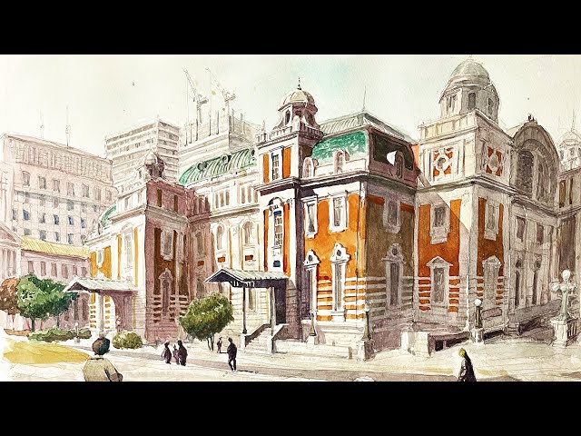 2点透視図法〉 水彩風景画講座『透視図法』その2 - YouTube