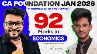 Economics Topper | 92 Marks | Armaan | Student of MVSIR Regular Batch | CA Foundation Jan 2026