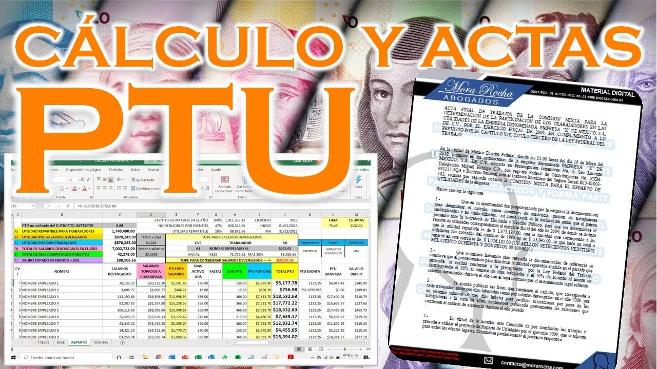 04 CALCULO REPARTO UTILIDADES Y ACTAS COMISION MIXTA PTU - YouTube