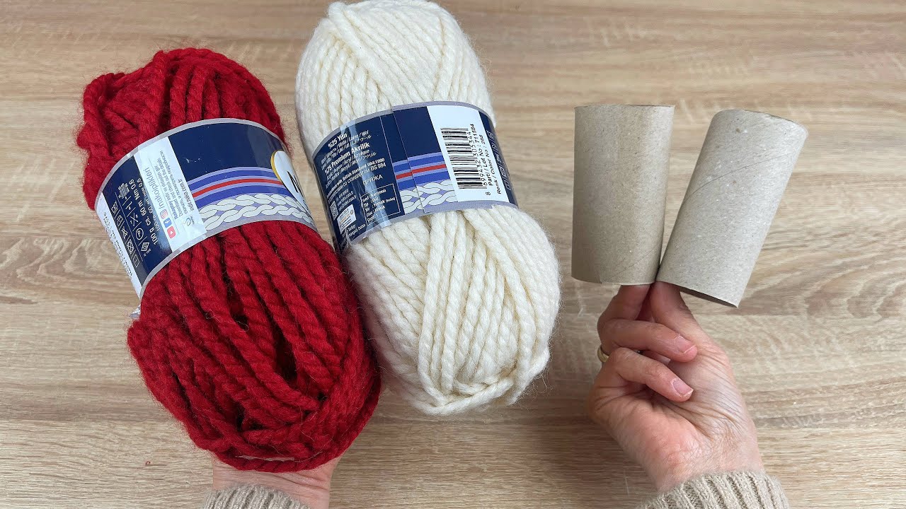 Посмотрите, что я сделала из рулона туалетной бумаги и пряжи! Перерабатывать