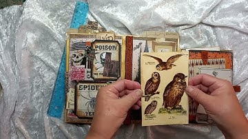 Flip through of my altered file folder  and stacked envelope  Halloween  Journal - Sold
